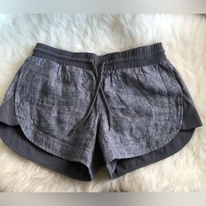 Athleta beachside Bali linen gray gym shorts 2